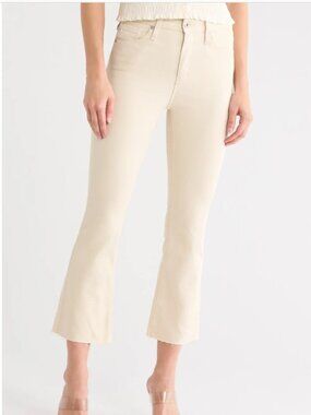 AG Denim Farrah Boot Crop Jeans in Light Beige size 29